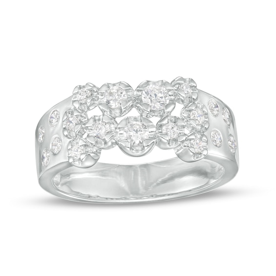 0.45 CT. T.W. Diamond Scatter Anniversary Band in 10K White Gold