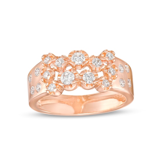 0.45 CT. T.W. Diamond Scatter Anniversary Band in 10K Rose Gold