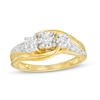 Thumbnail Image 0 of 0.25 CT. T.W. Diamond Past Present Future® Bypass Swirl Shank Engagement Ring in 10K Gold