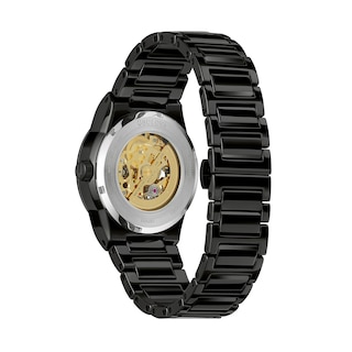 Men's Bulova Millenia Black Ceramic Watch with Black Skeleton Dial (Model: 98A291)