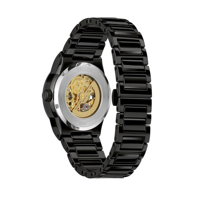 Men's Bulova Millenia Black Ceramic Watch with Black Skeleton Dial (Model: 98A291)