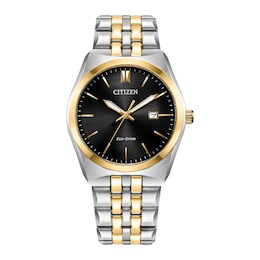 Men's Citizen Eco-Drive® Corso Two-Tone Watch with Black Dial (Model: BM7334-58E)