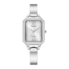 Ladies' Citizen Eco-Drive® Silhouette Crystal Accent Bangle Watch with Rectangular Silver-Tone Dial (Model: EM0980-50A)