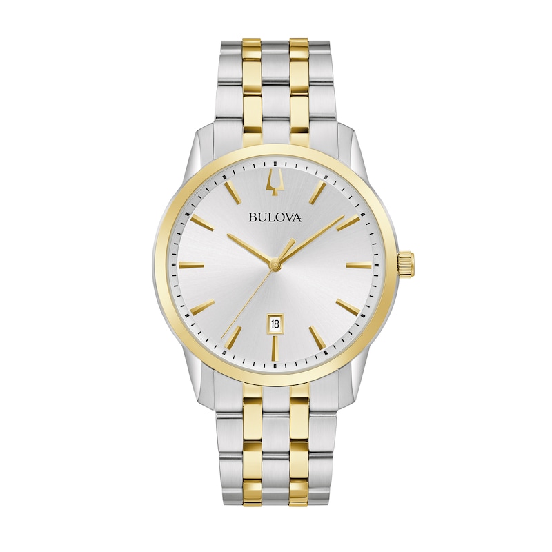 Men's Bulova Sutton Two-Tone Watch with Silver-Tone Dial (Model: 98B385)|Peoples Jewellers