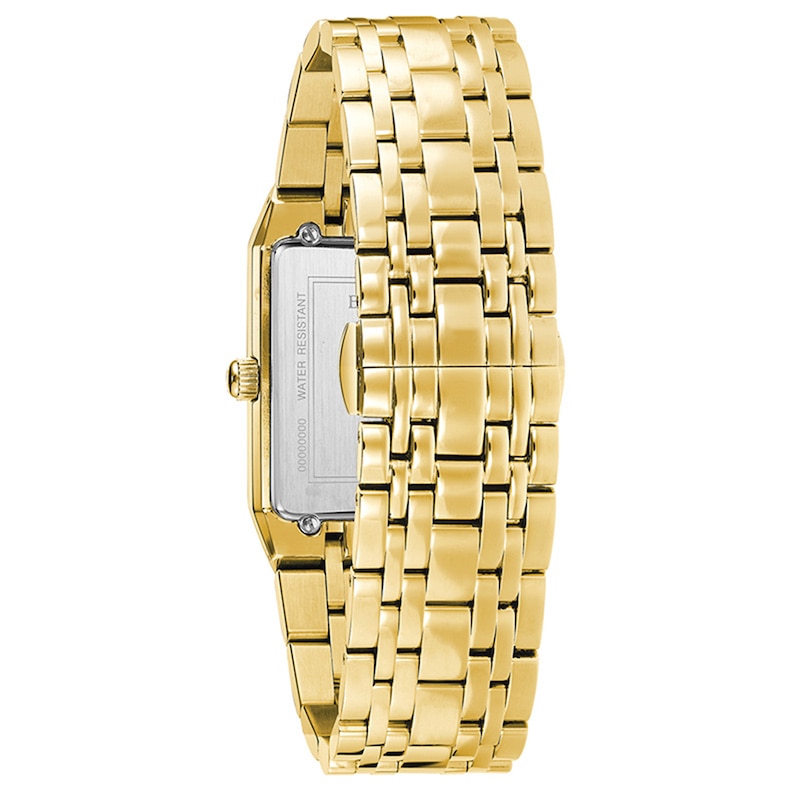 Men's Bulova Futuro Diamond Accent Gold-Tone Watch with Rectangular Gold-Tone Dial (Model: 97D120)|Peoples Jewellers