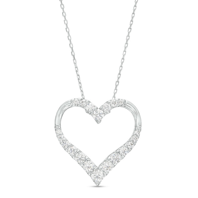 0.75 CT. T.W. Journey Diamond Heart Pendant in 10K White Gold|Peoples Jewellers