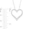 Thumbnail Image 2 of 0.75 CT. T.W. Journey Diamond Heart Pendant in 10K White Gold