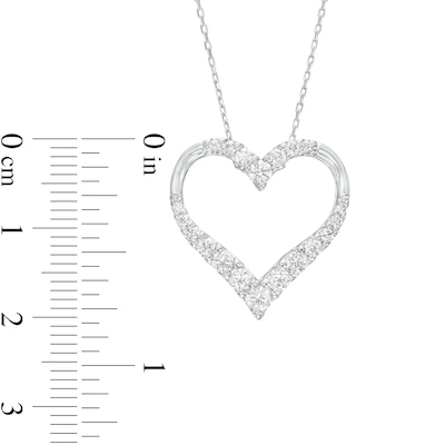 0.75 CT. T.W. Journey Diamond Heart Pendant in 10K White Gold