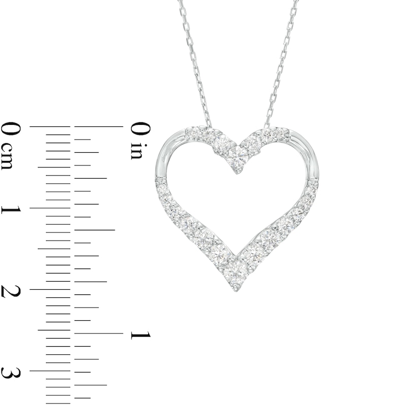 0.75 CT. T.W. Journey Diamond Heart Pendant in 10K White Gold