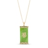 Jade Chinese "Luck" Pendant in 14K Gold