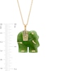 Thumbnail Image 2 of Jade Elephant Pendant in 14K Gold