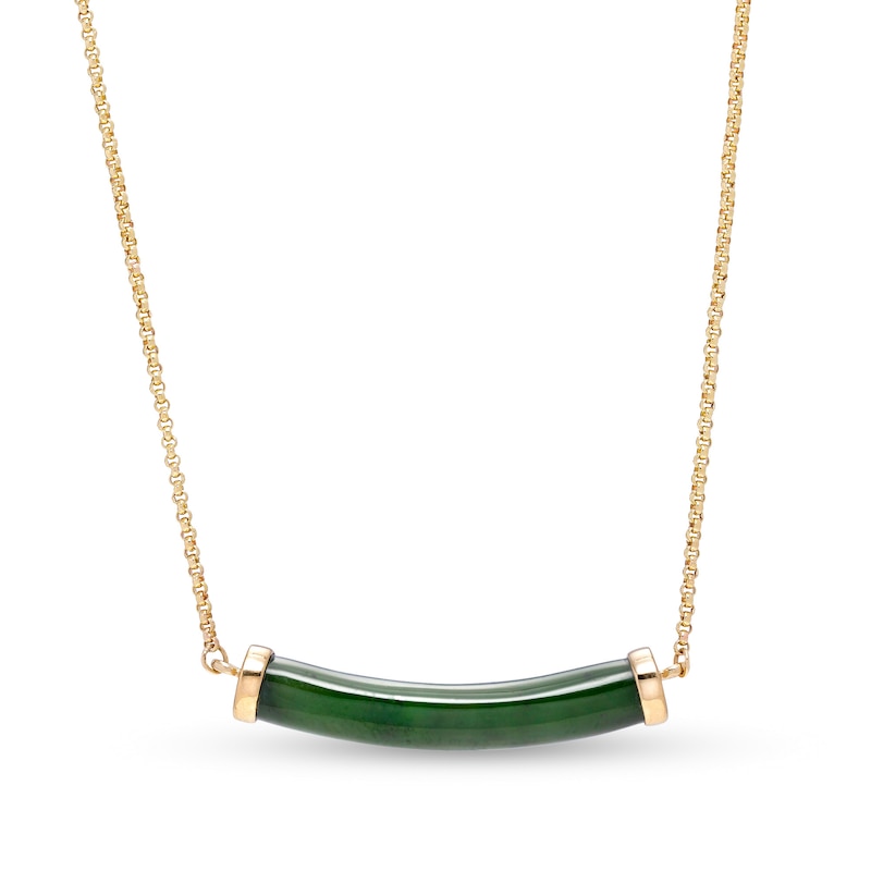 Jade Bar Necklace in 14K Gold|Peoples Jewellers