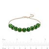 8.0mm Jade Bead Adjustable Bracelet in 14K Gold - 9.0"