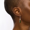 Elongated Jade Teardrop Earrings in 14K Gold