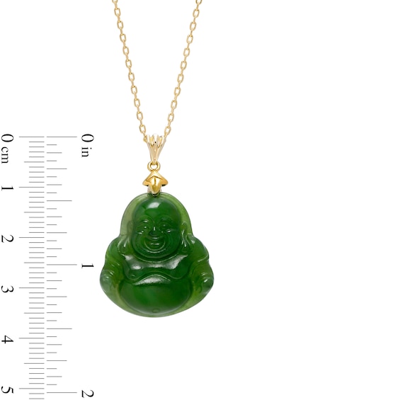 Jade Buddha Pendant in 14K Gold