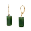 Thumbnail Image 1 of Jade Cylinder Block Drop Earrings in 14K Gold