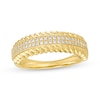 Men's 0.27 CT. T.W. Diamond Ribbed Edge Band in 10K Gold