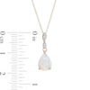 Thumbnail Image 2 of Pear-Shaped Lab-Created Opal and Diamond Accent Teardrop Pendant in 10K Gold