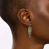 EFFY™ Collection Marquise-Cut Emerald and 0.26 CT. T.W. Diamond Graduated Leaf Vine Linear Drop Earrings in 14K Gold