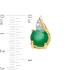 Thumbnail Image 2 of 4.0mm Emerald and Diamond Accent Flame Stud Earrings in 10K Gold