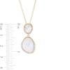 EFFY™ Collection Mother-of-Pearl and 0.08 CT. T.W. Diamond Abstract Double Drop Pendant in 14K Gold