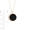 Thumbnail Image 1 of EFFY™ Collection 16.0mm Onyx and 0.11 CT. T.W. Diamond Crescent Moon Drop Pendant in 14K Gold