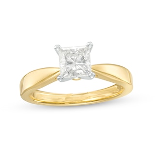 Celebration 100 1.00 CT. Princess-Cut Canadian Certified Diamond Solitaire Engagement Ring in 14K Gold (I/SI2)