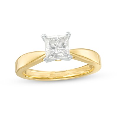 Celebration 100 1.00 CT. Princess-Cut Canadian Certified Diamond Solitaire Engagement Ring in 14K Gold (I/SI2)