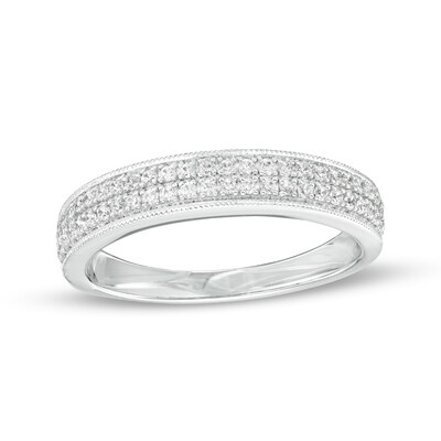 0.25 CT. T.W. Diamond Double Row Band in 10K White Gold