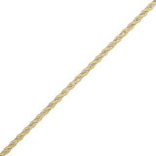 2.48mm Cashmere Rope Chain Bracelet in Hollow 10K Two-Tone Gold - 7.25"