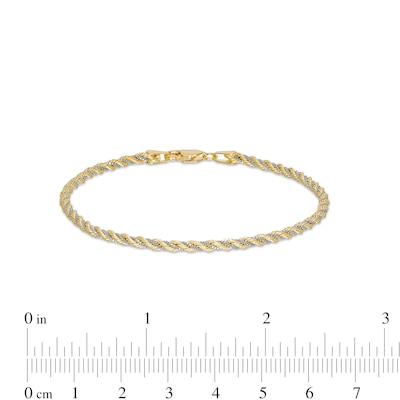 2.48mm Cashmere Rope Chain Bracelet in Hollow 10K Two-Tone Gold - 7.25"