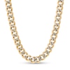 Men's 10.5mm Curb Chain Necklace in Stainless Steel and Yellow Ion-Plate – 24"