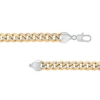 Men's 10.5mm Curb Chain Necklace in Stainless Steel and Yellow Ion-Plate – 24"