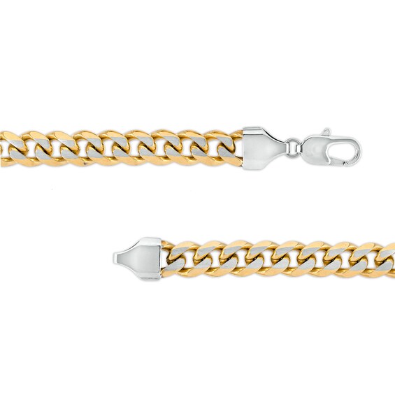 Men's 10.5mm Curb Chain Necklace in Stainless Steel and Yellow Ion-Plate – 24"