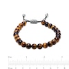 Thumbnail Image 2 of Men's 8.0mm Brown Quartz Bead Tribal Pattern Bolo Bracelet in Stainless Steel and Black Ion-Plate – 10.5"
