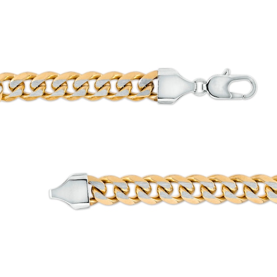 Men's 10.5mm Curb Chain Bracelet in Stainless Steel and Yellow Ion-Plate – 9"