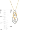 Thumbnail Image 2 of 0.20 CT. T.W. Multi-Diamond Dangle Flame and Infinity Interlocking Pendant in 10K Gold