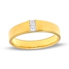Thumbnail Image 0 of Men's 0.18 CT. T.W. Square-Cut Diamond Two Stone Wedding Band in 10K Gold