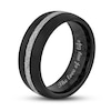 Thumbnail Image 1 of Men's 8.0mm Wedding Band in Tantalum with Black-Ion Plate and Carbon Fibre Inlay (1 Line)