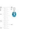 Oval London Blue Topaz and Diamond Accent Ribbon Loop Drop Earrings in 10K White Gold