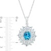 Thumbnail Image 2 of Blue Topaz and Diamond Accent Flower Petals Frame Pendant in Sterling Silver