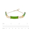 Jade Chinese "Health" Station Adjustable Bracelet in 14K Gold - 9.0"