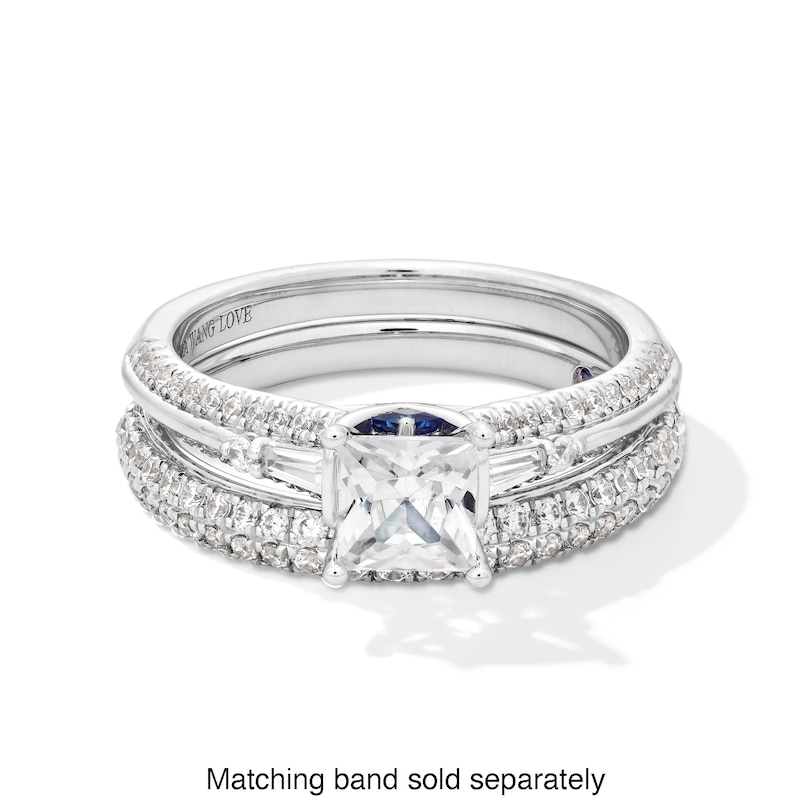 Main Image 5 of Vera Wang Love Collection 0.95 CT. T.W. Princess-Cut Diamond Double Row Engagement Ring in 14K White Gold (I/SI2)