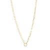 Thumbnail Image 0 of Italian Gold Paper Clip Link and Curb Chain Half-and-Half Necklace in Hollow 14K Gold