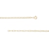 Thumbnail Image 2 of Italian Gold Paper Clip Link and Curb Chain Half-and-Half Necklace in Hollow 14K Gold
