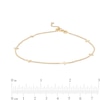 Sideways Mini Cross Station Anklet in 10K Gold – 10"