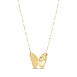 Diamond-Cut Butterfly Necklace in 10K Gold