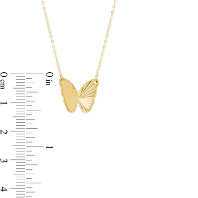 Diamond-Cut Butterfly Necklace in 10K Gold