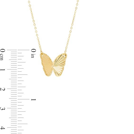 Diamond-Cut Butterfly Necklace in 10K Gold