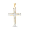 Thumbnail Image 0 of Diamond-Cut Flared-Ends Layered Cross Necklace Charm in 10K Gold